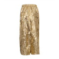 Metallic Crinkle Midi Skirt