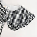 Black Cotton Gingham Detachable Collar, Oversized Collar: Wide