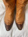 Vintage wingtip croc brown cowboy boot